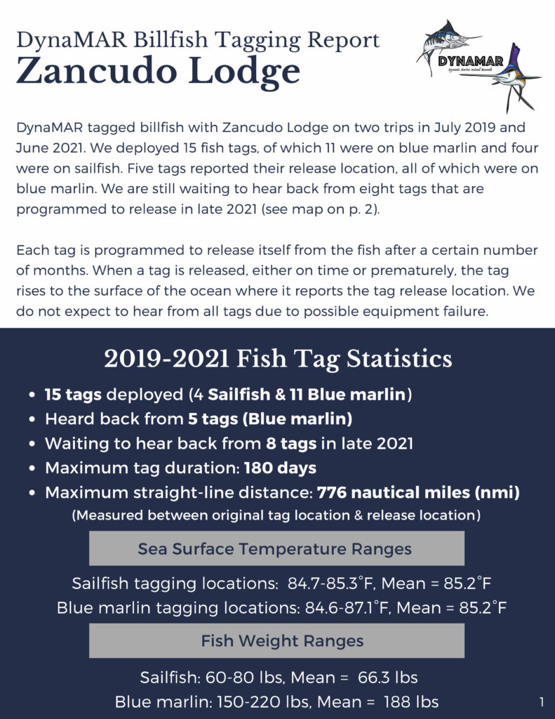 Costa Rica billfish tagging trip report one