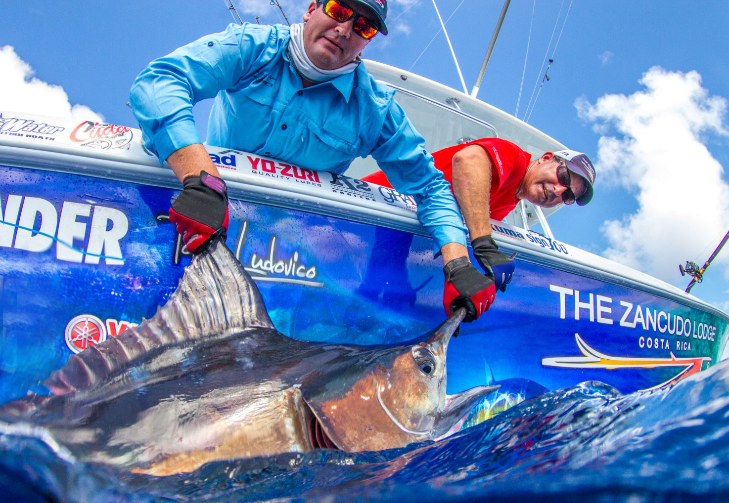 sailfish on the line also pictured: a really cool Go Fish Costa