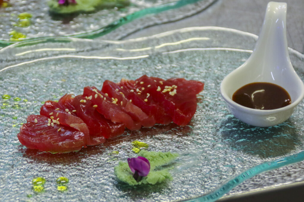 fresh sashimi on the table