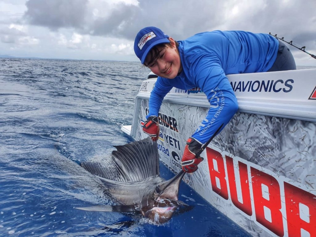 Sailfish bt the side of boat