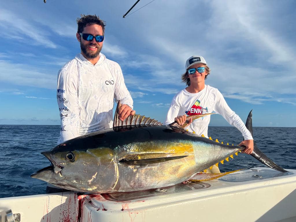 Father and son with nice sized tuna